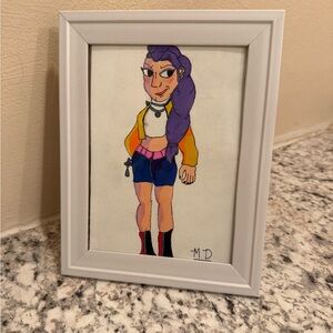 Rumi from Kpop Demon Hunters. Colorful Framed Art Print